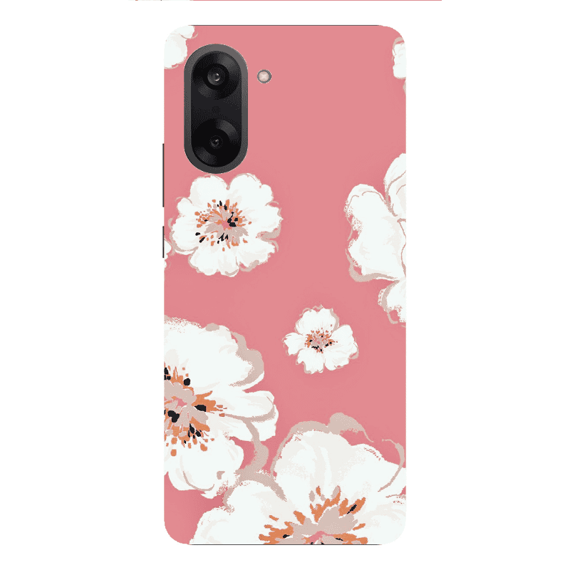 Oneplus Nord CE 5 White Flowers Transparent Silicone TPU Θήκη